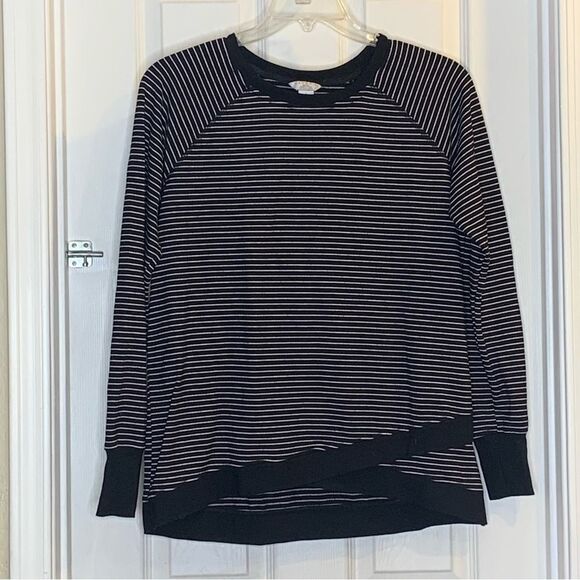Danskin Split Hem Tunic Black and White Striped Size Large - Picture 9 of 10